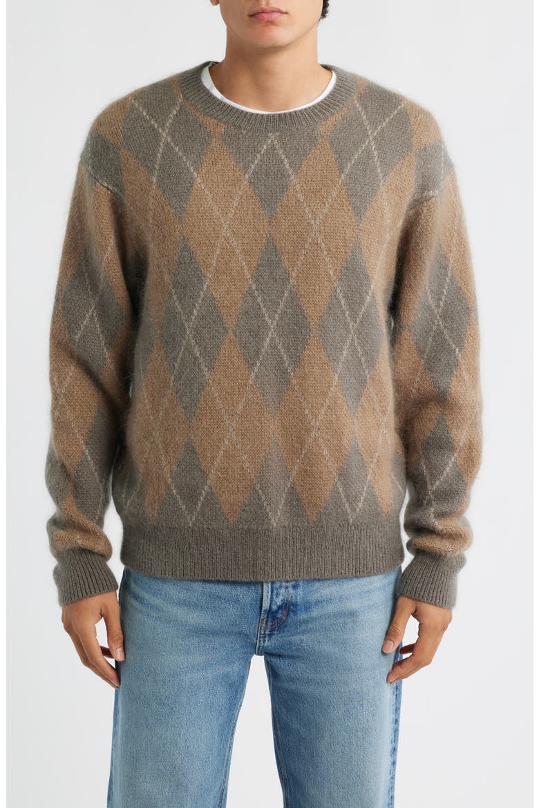 Argyle Crewneck Sweater, Main, color, TAUPE MULTI