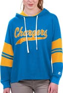 STARTER Women's Starter Powder Blue Los Angeles Chargers Bump And Run Long Sleeve Hoodie T-Shirt