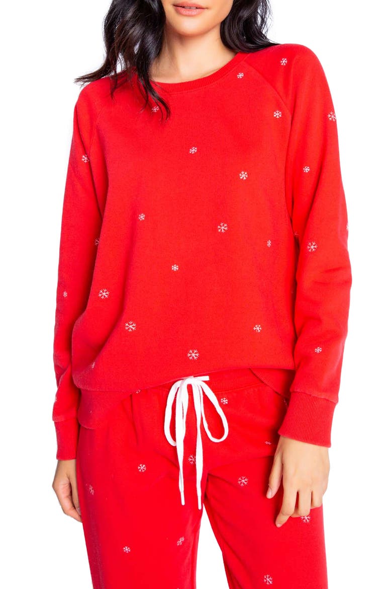 Joyful Pajama Top, Main, color, RED HOT
