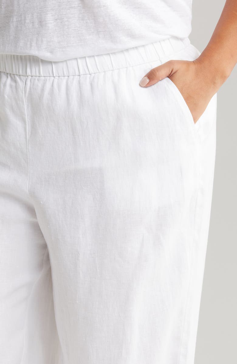 Eileen Fisher Organic Linen Wide Leg Pants, Alternate, color, 