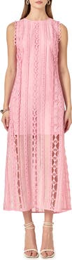 Endless Rose Lace Overlay Midi Dress
