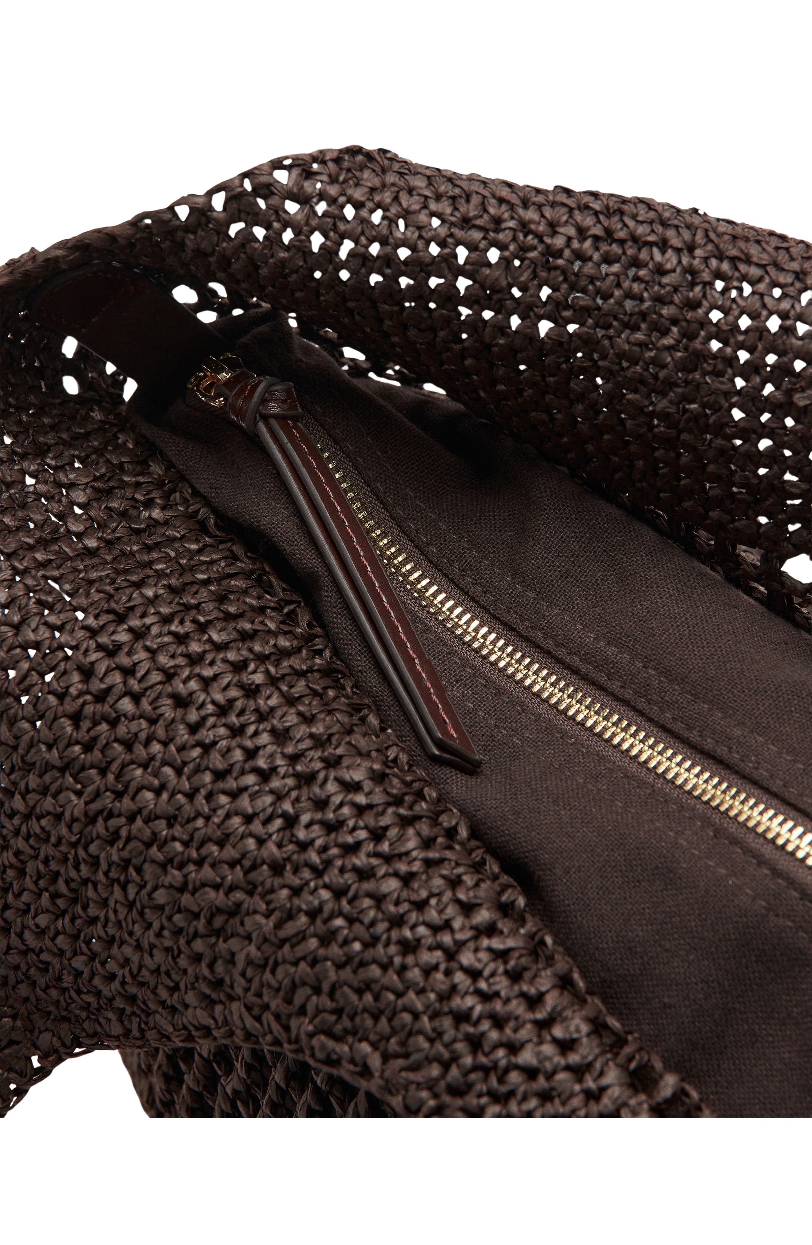 MANGO Natural Fiber Tote, Alternate, color, Chocolate