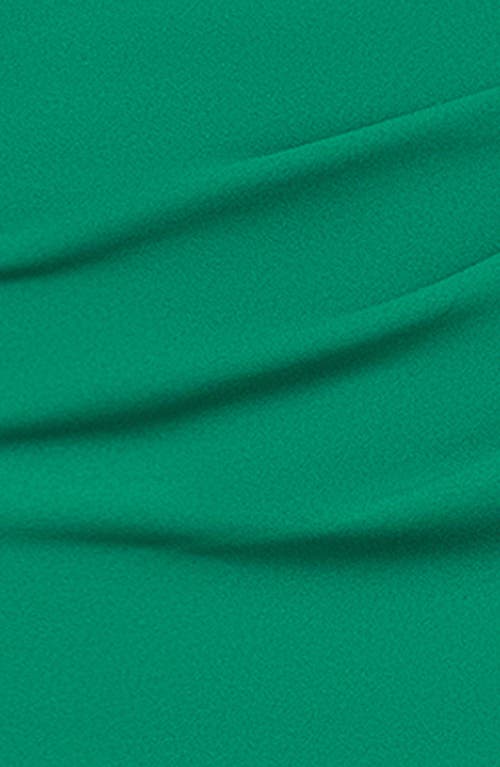 Blondie Nites Ruched Strapless Scuba Gown In Green
