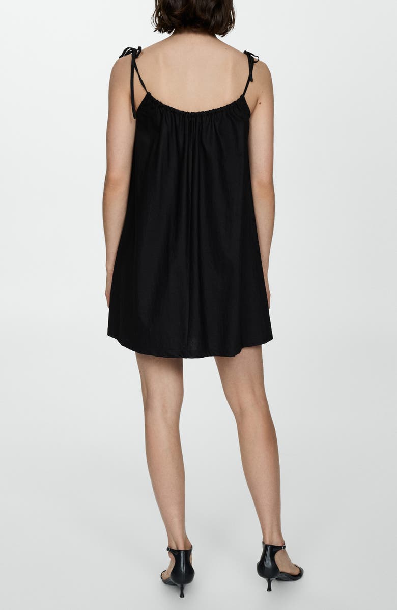 MANGO Tie Strap Shift Minidress, Alternate, color,