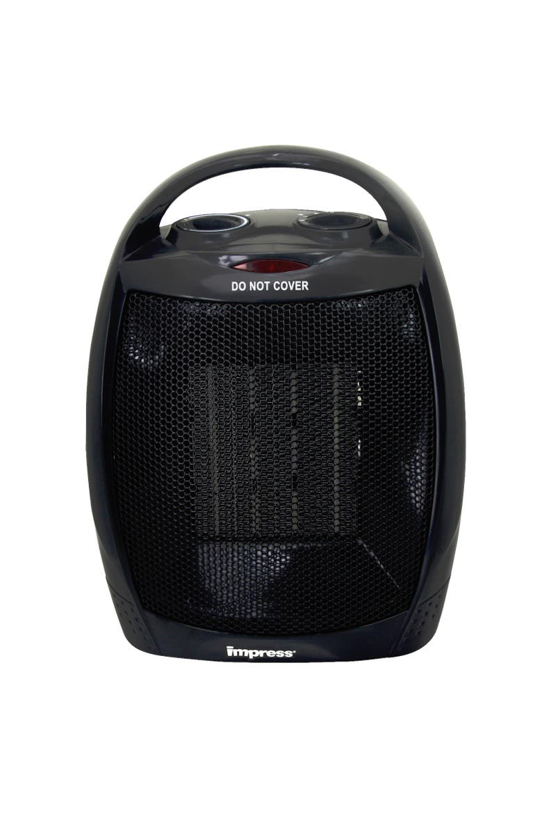 Ceramic Heater with Thermostat, Alternate, color, Black