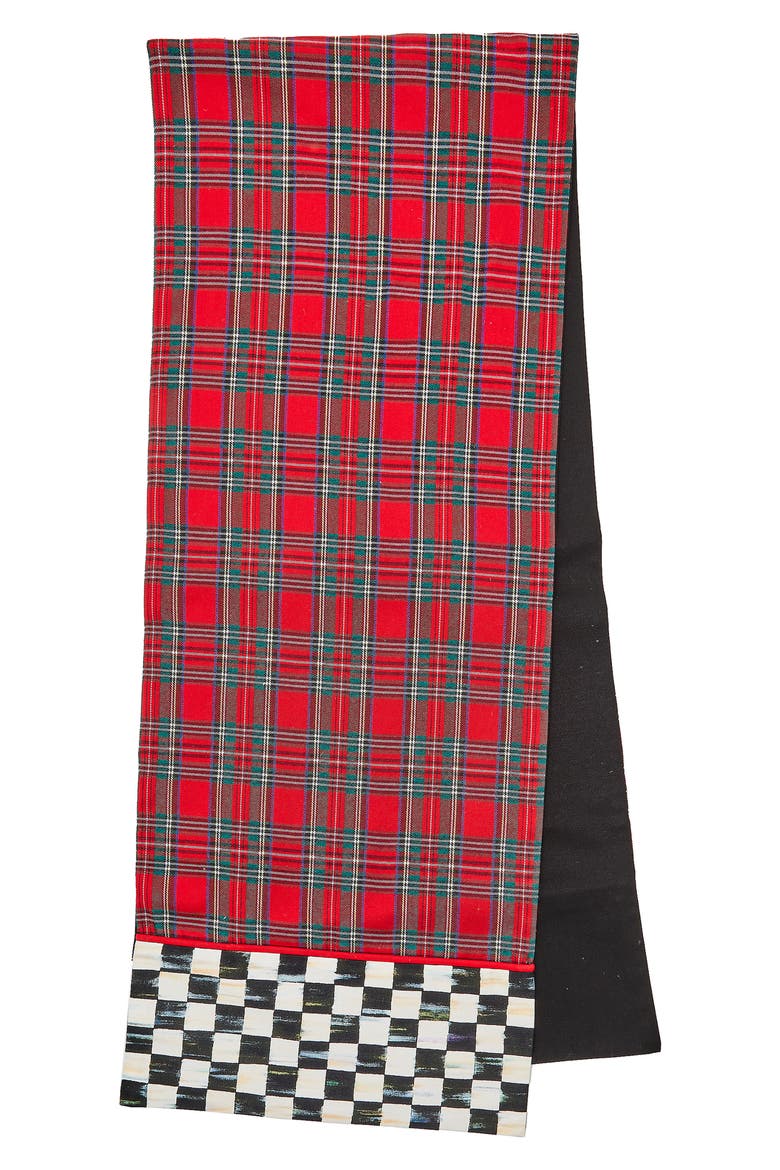 Red Tartan Check Table Runner, Main, color, RED
