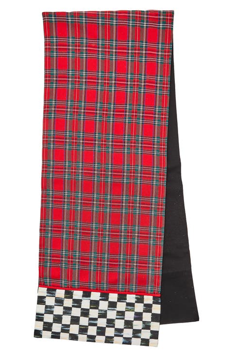Red Tartan Check Table Runner