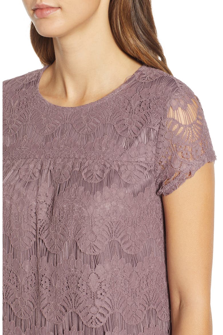 Lace Shift Dress, Alternate, color, DARK MAUVE