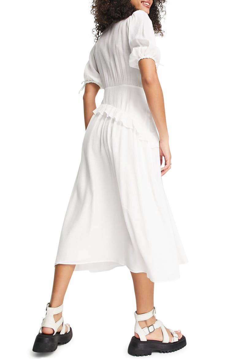 Crinkle Texture Wrap Front Dress, Alternate, color, IVORY