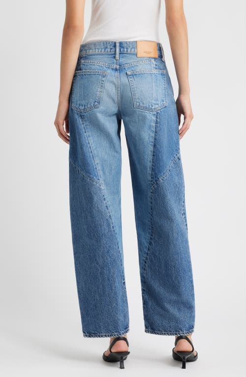 Moussy Vintage Micco Remake Tapered Wide Leg Jeans In Blue