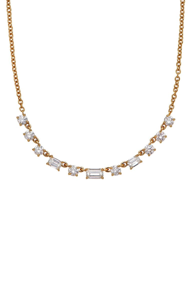 Sethi Couture Madison Diamond Station Necklace, Main, color, Yellow Gold/ Diamond
