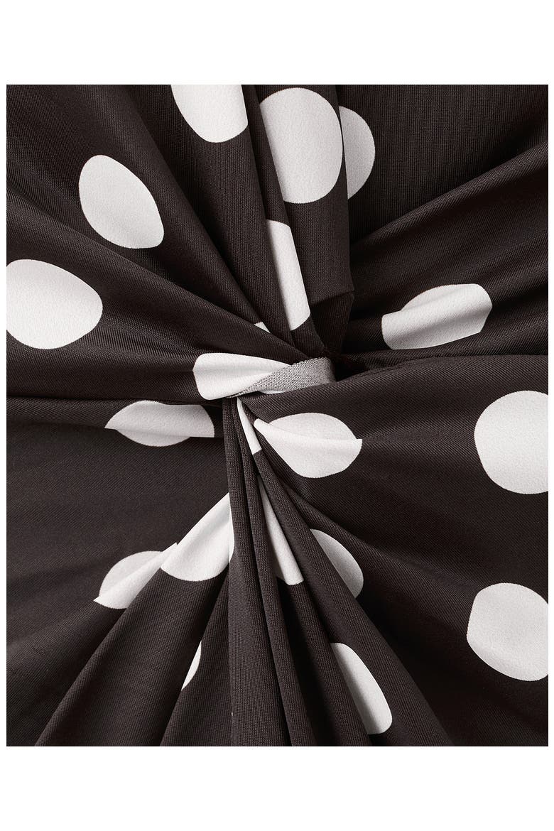 Polka Dot Halter One Piece Swimsuit, Alternate, color, BROWN