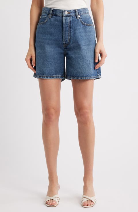 The Timeless High Waist Mid Thigh Denim Shorts (September)