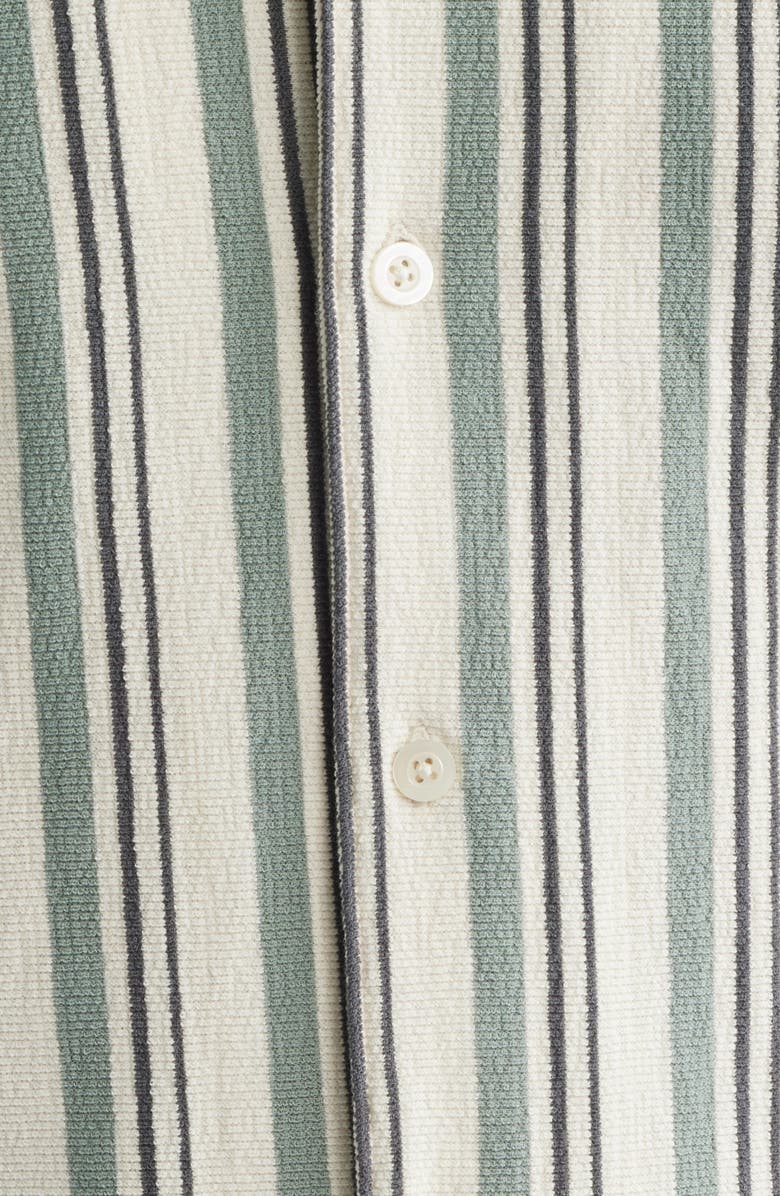 Madewell The Camp Shirt in Seaport Terry, Alternate, color, Stripe Frosted Cypress