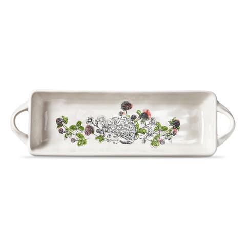 Hedgehog Ceramic Serving Platter Multicolor Dishwasher Safe