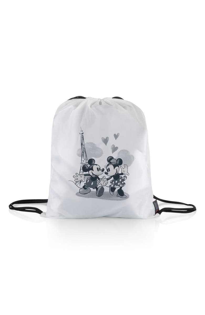 Picnic Time Mickey & Minnie Mouse Polar Fleece Blanket Bag, Alternate, color, Black