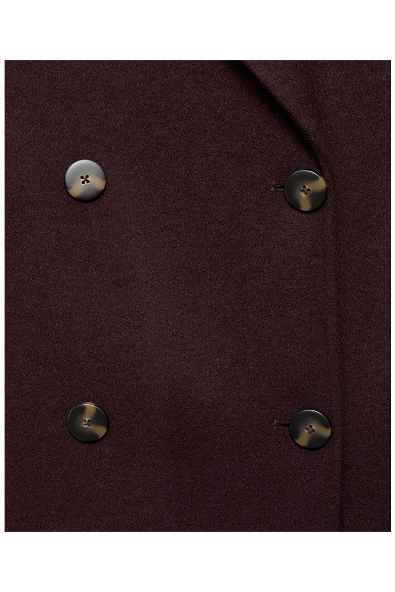 Picarol Double Breasted Wool Blend Coat, Alternate, color, WINE
