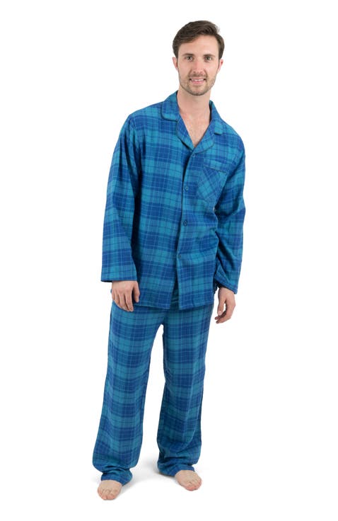 Men's 2-pc. Cotton Flannel Plaid & Solid Holiday Pajama Set