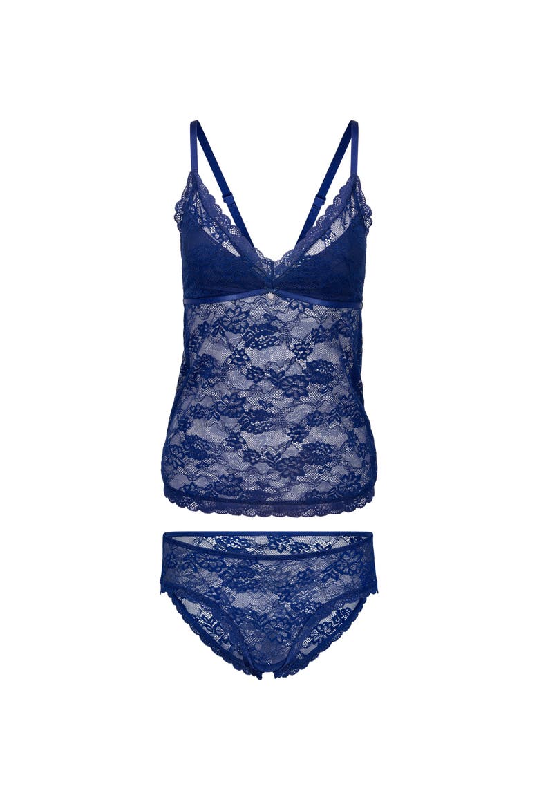 Rosaline Cami & Hipster Panty Set, Alternate, color, Dark blue
