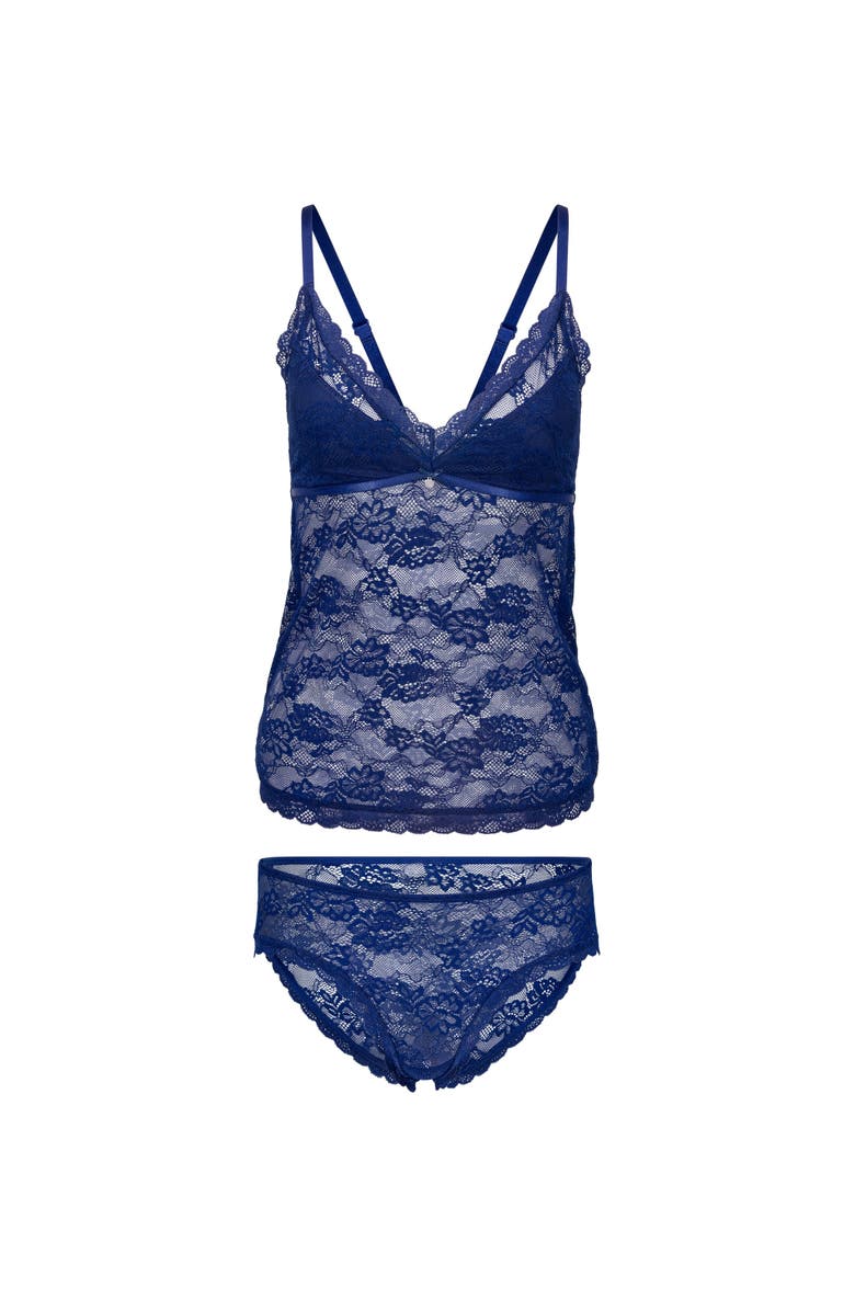 Adore Me Rosaline Cami & Hipster Panty Set, Alternate, color, Dark Blue