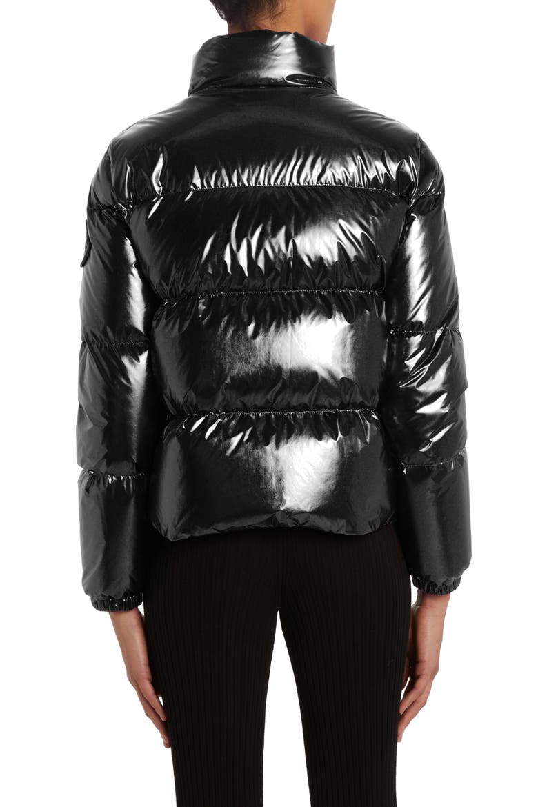 Meuse Laminated Nylon Down Jacket, Alternate, color, BLACK