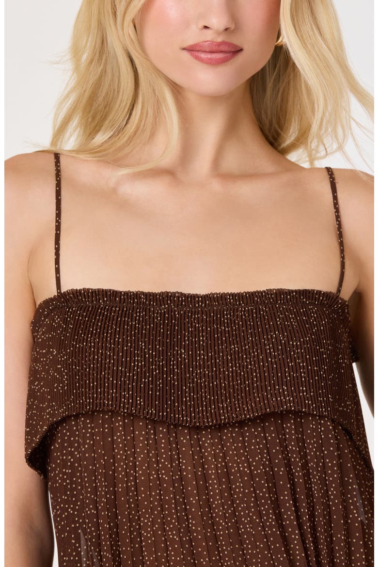 Jantine Pleated Top, Alternate, color, BROWN POLKADOT
