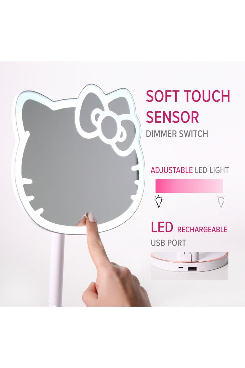 Hello Kitty LED Rechargeable Makeup Mirror, Alternate, color, White