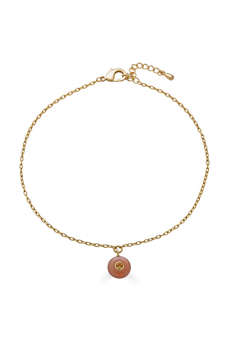 Peach Moonstone and Citrine Inlay Necklace, Main, color, Gold