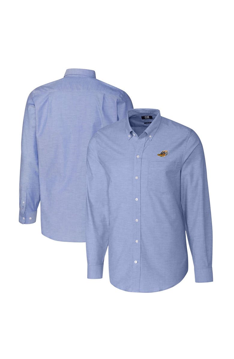 Cutter & Buck Men's Cutter & Buck Blue Akron RubberDucks Oxford Stretch Long Sleeve Button-Down Dress Shirt, Main, color, 