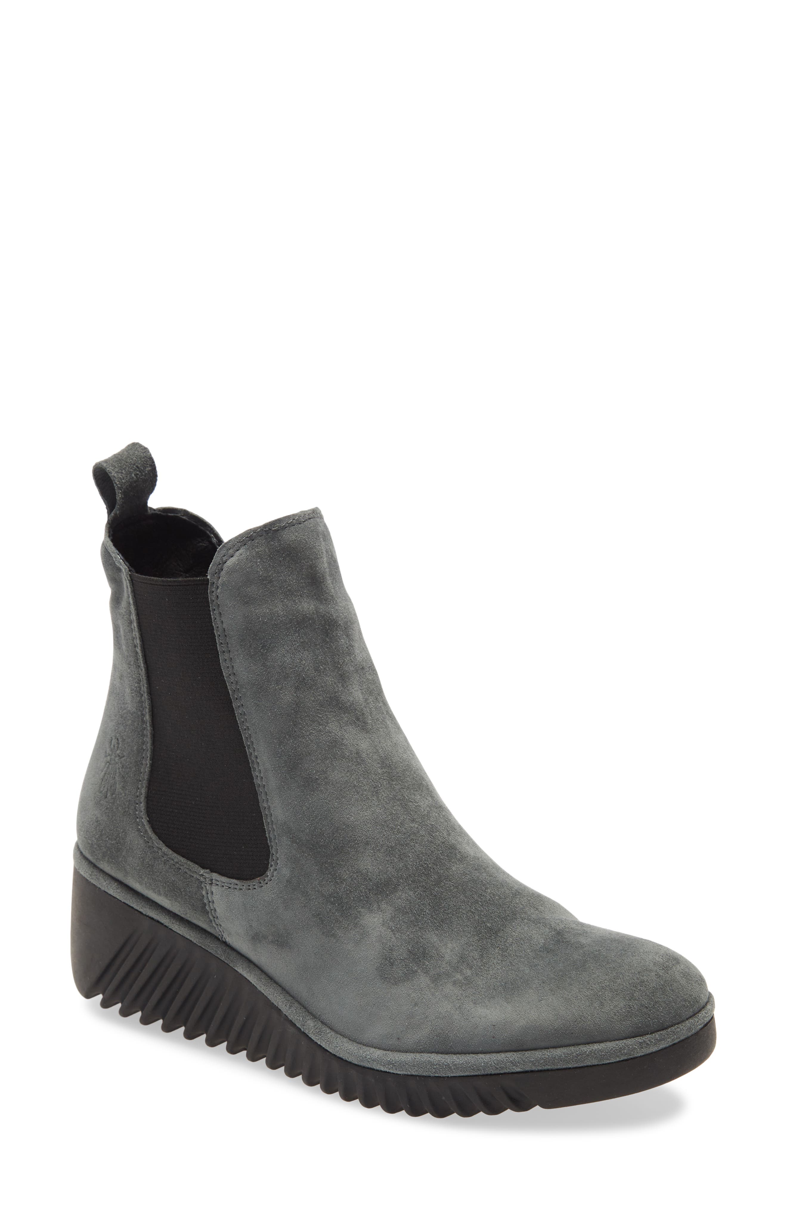 Lita Wedge Chelsea Boot, Main, color, GREY SLATE LEATHER