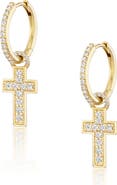 Sheryl Lowe Diamond Cross Charm Earring