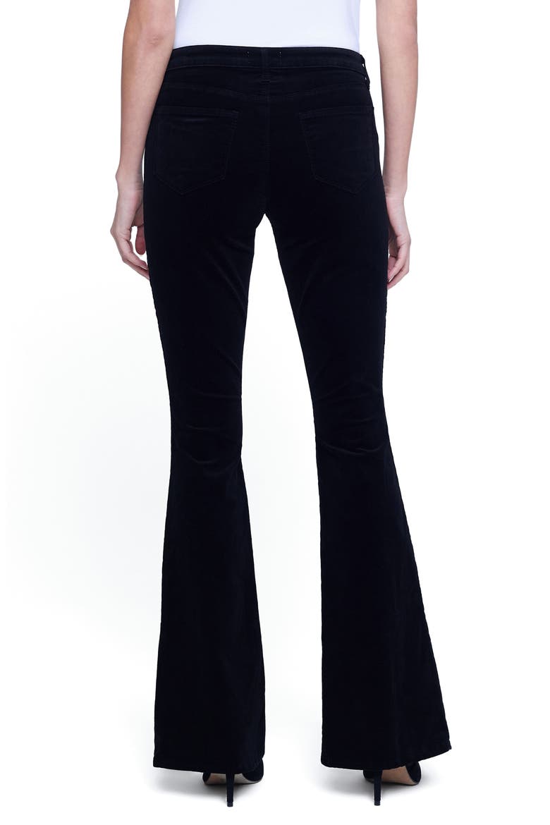 Beatrix High Waist Front Slit Baby Bootcut Jeans, Alternate, color, NOIR