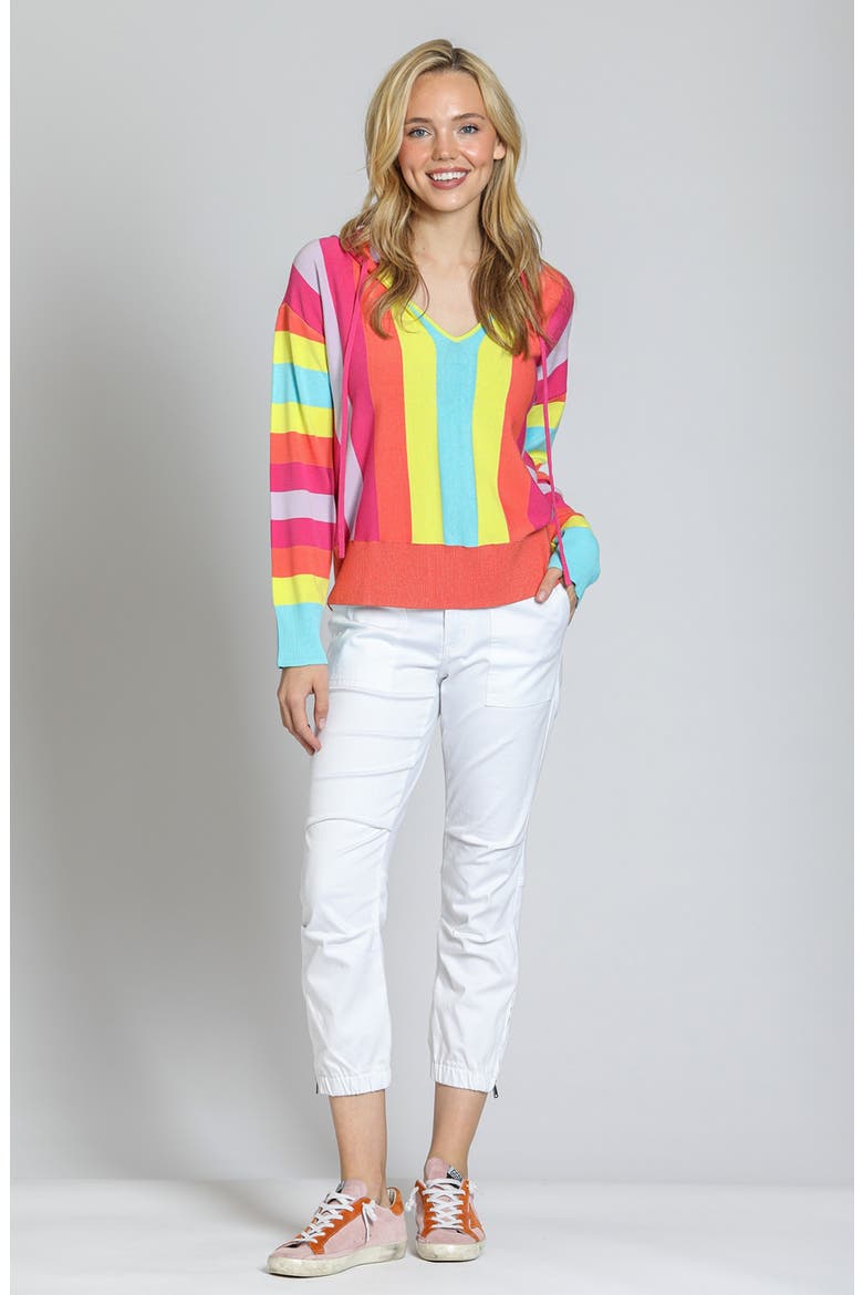 Stripe Hoodie, Alternate, color, ORANGE/ YELLOW MULTI