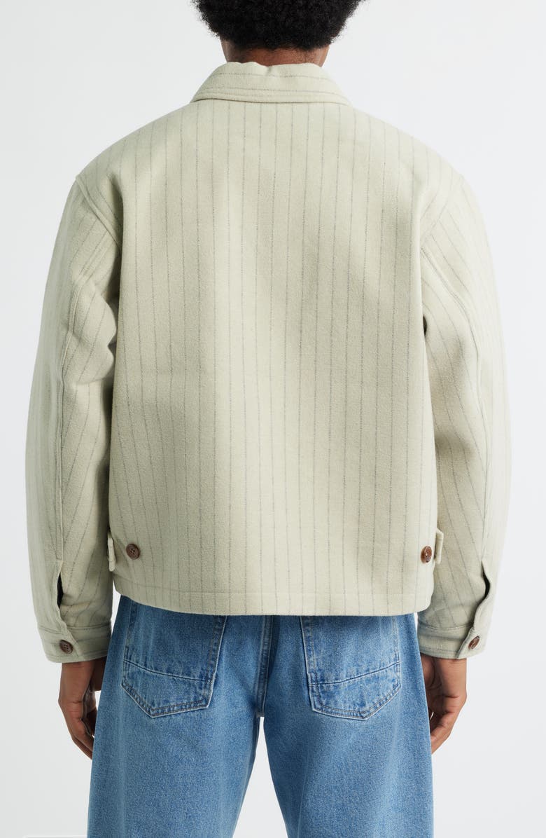 Obey Vernon Pinstripe Felted Zip Jacket, Alternate, color, Abbey Stone