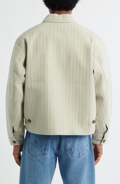 Obey Vernon Pinstripe Felted Zip Jacket In Burgundy
