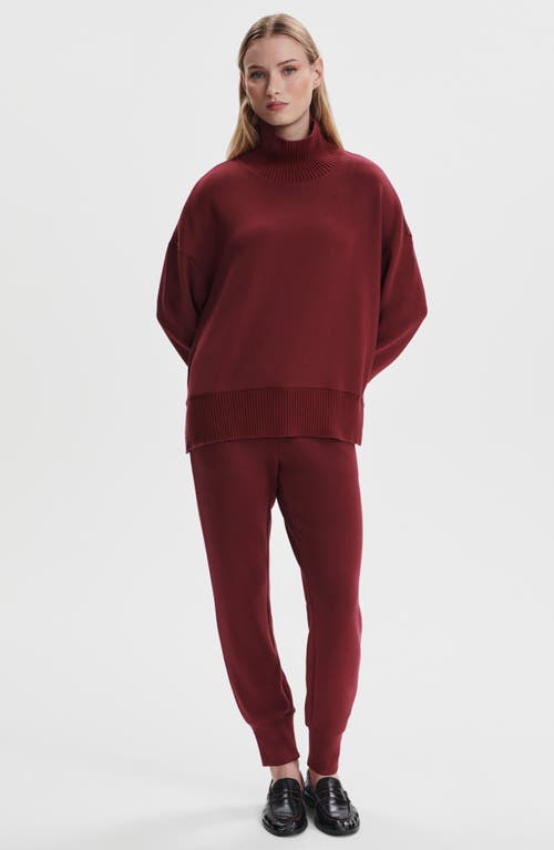 Varley Barker Turtleneck Sweatshirt In Burgundy
