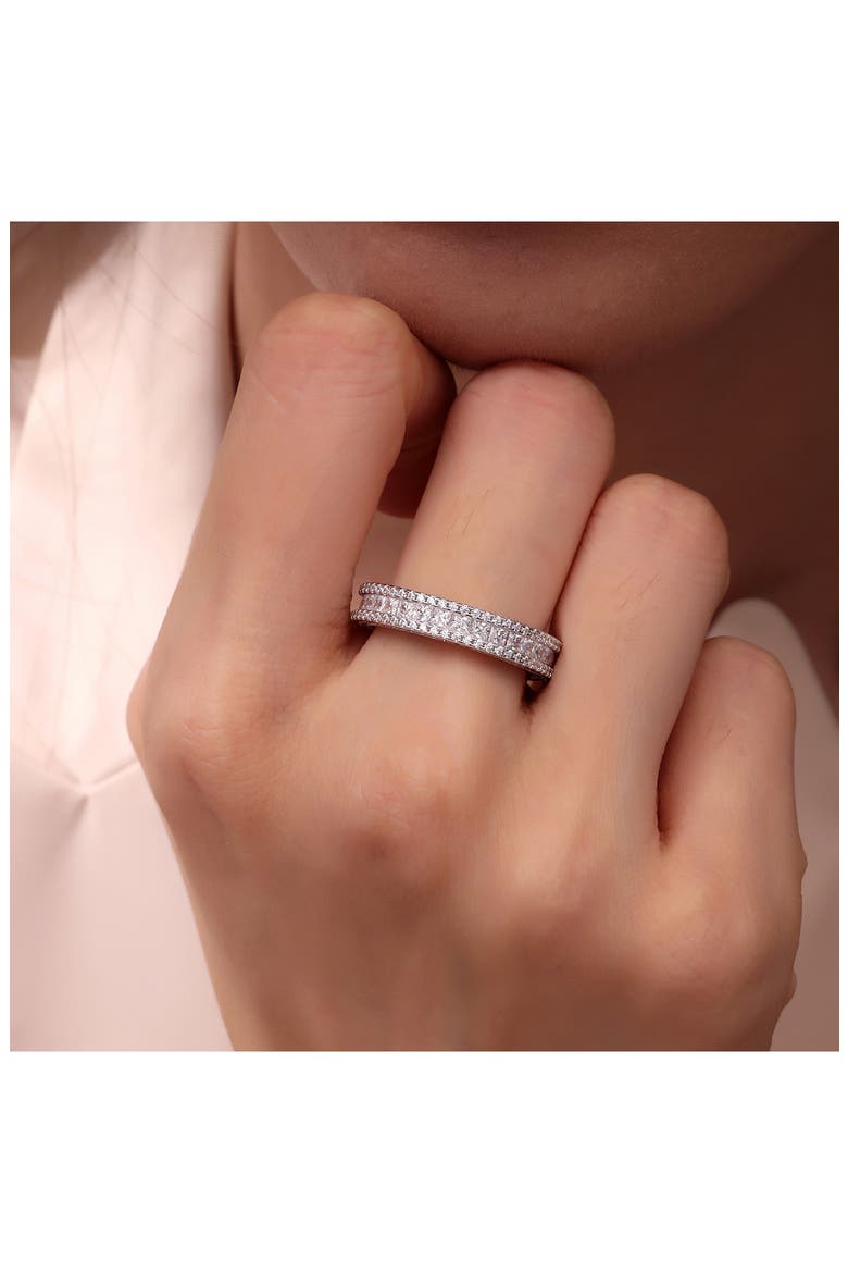 Princess Cut Simulated Diamond Eternity Band, Alternate, color, WHITE