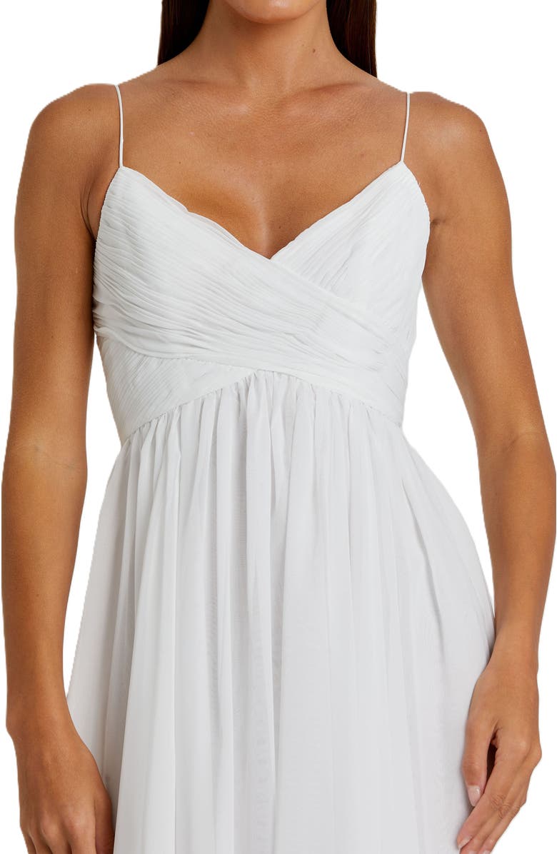 Mac Duggal Faux Wrap Sleeveless Flowy Midi Dress, Alternate, color, White