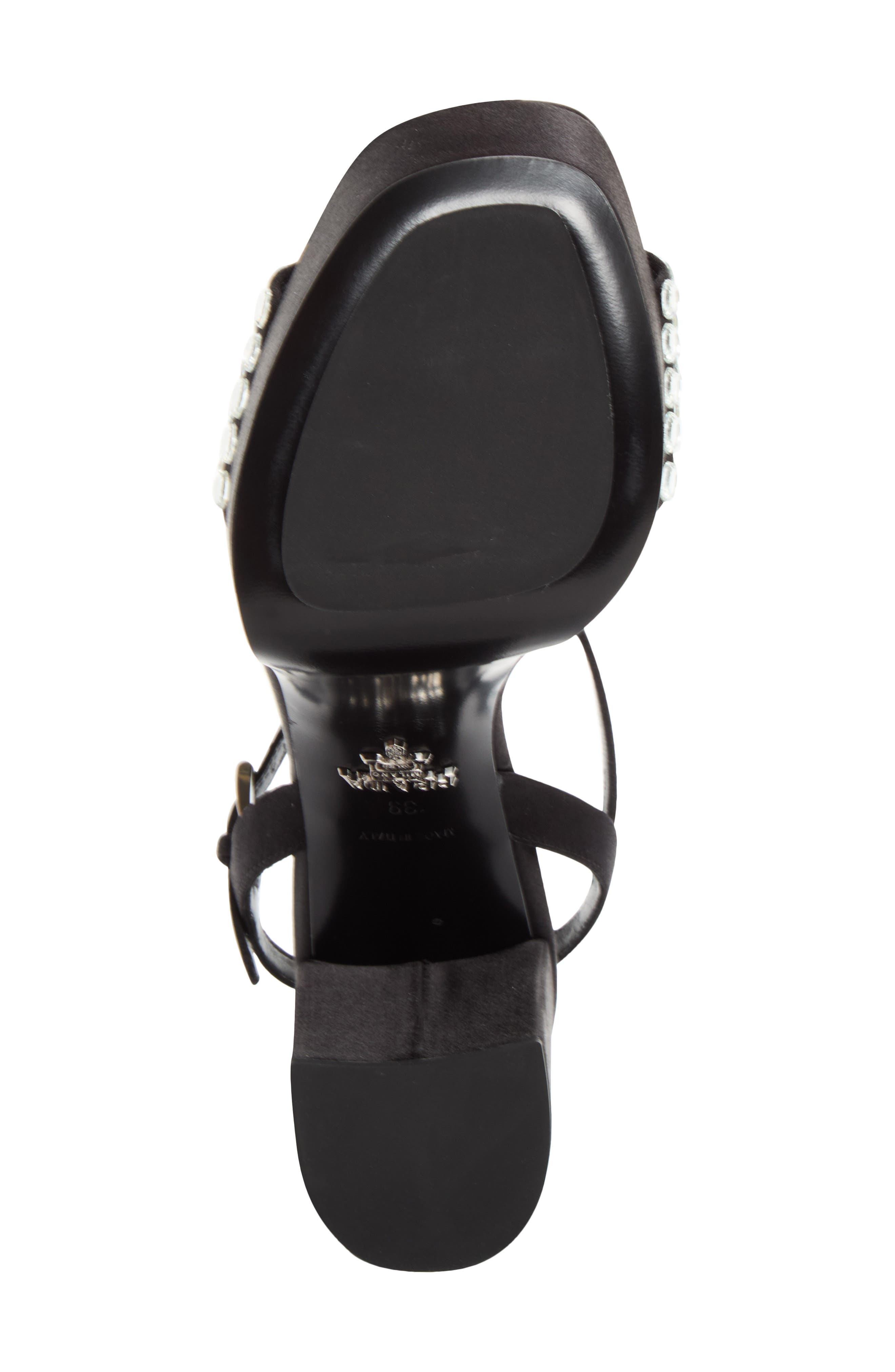Crystal Platform Sandal, Alternate, color, NERO