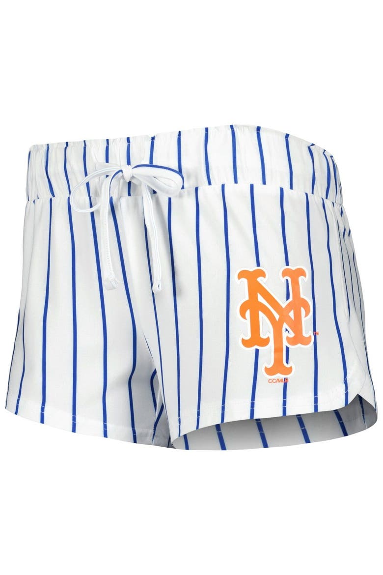 Women's Concepts Sport White New York Mets Reel Pinstripe Tank Top & Shorts Sleep Set, Alternate, color, White