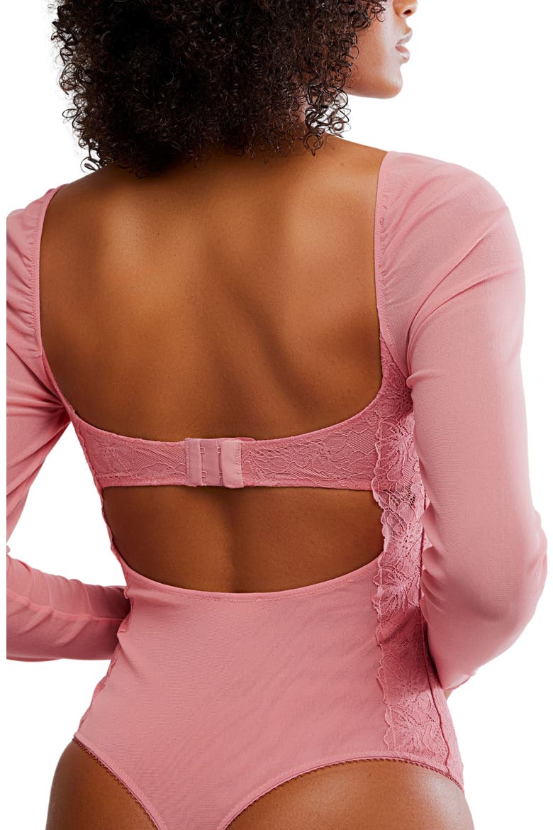 Suddenly Fine Lace Bodysuit, Alternate, color, GLOWING MAUVE