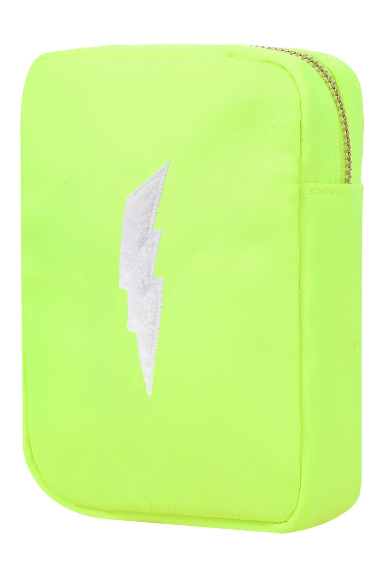 Mini Lightning Bolt Cosmetics Bag, Alternate, color, NEON YELLOW