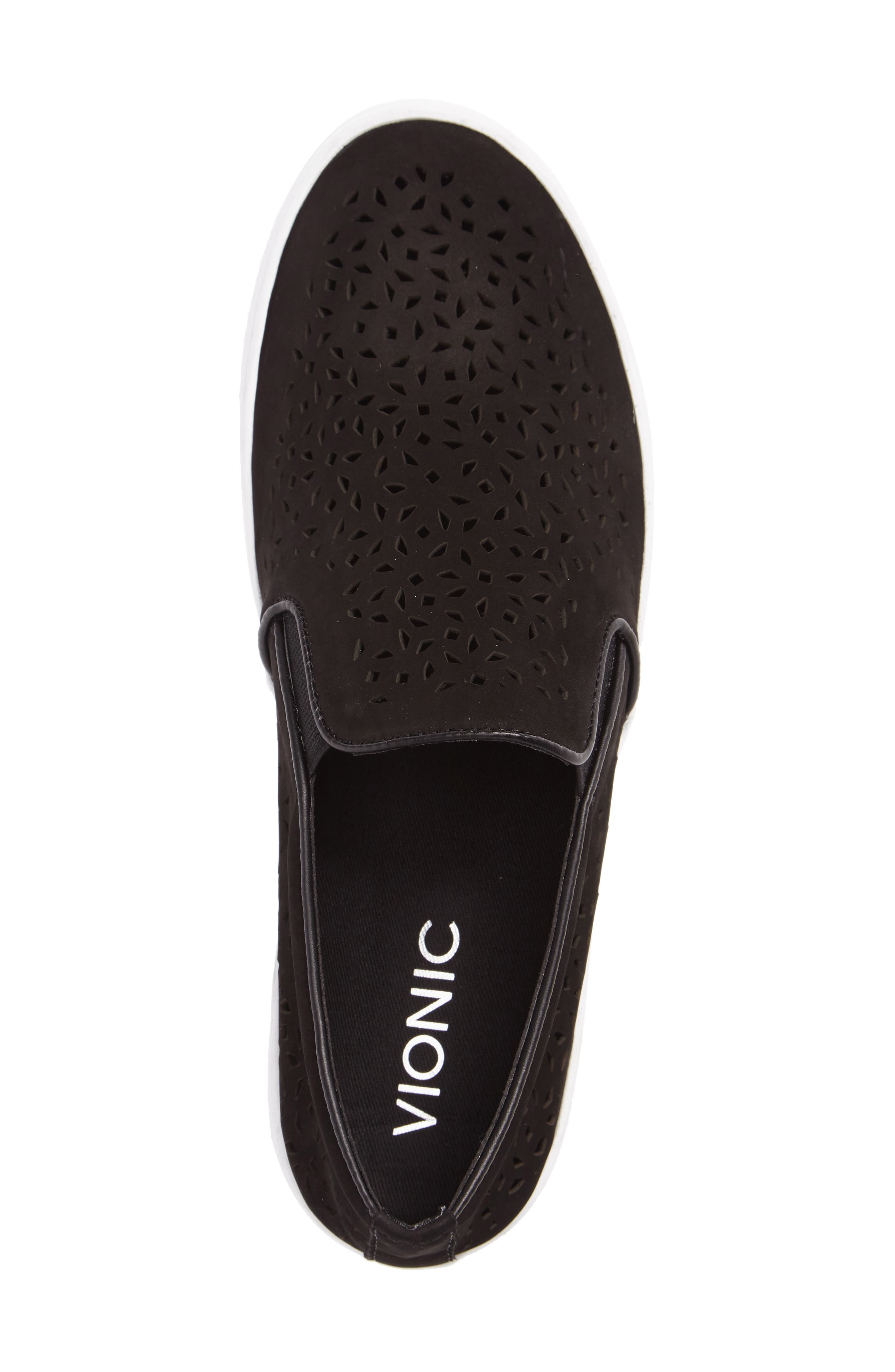 Perforated Slip-On Sneaker, Alternate, color, BLACK