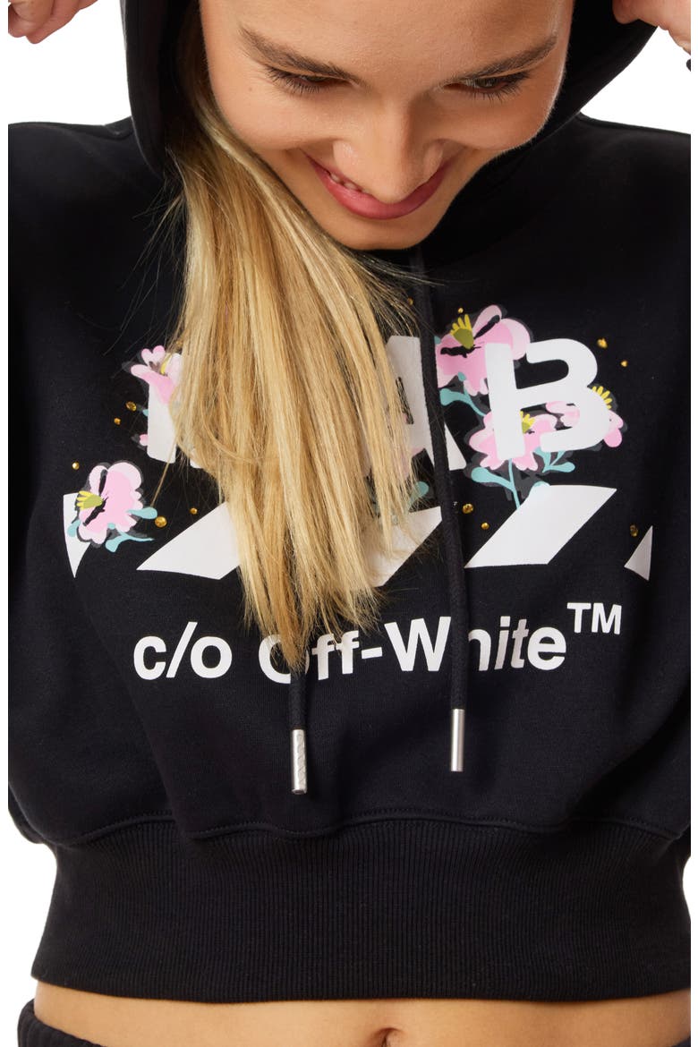 Graphic Crop Hoodie, Alternate, color, BLACK NIGHT