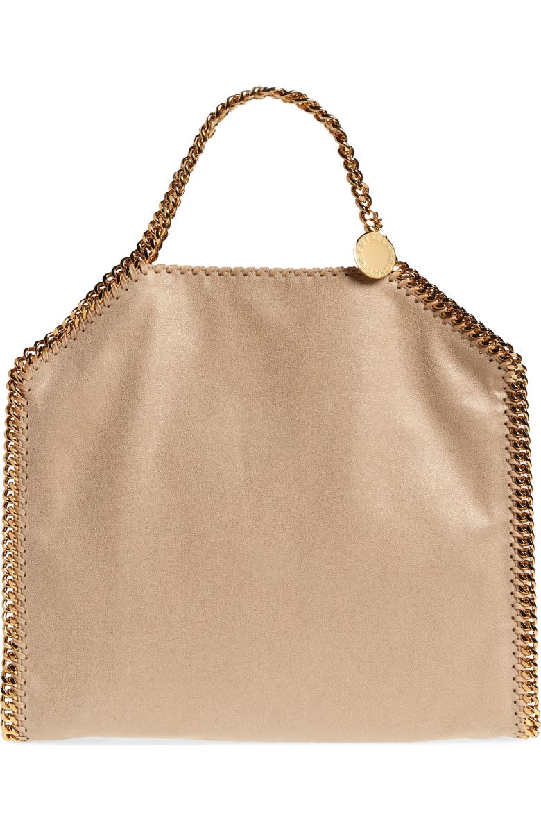 Stella McCartney Falabella Faux Leather Foldover Tote, Main, color, 9300 Butter Cream