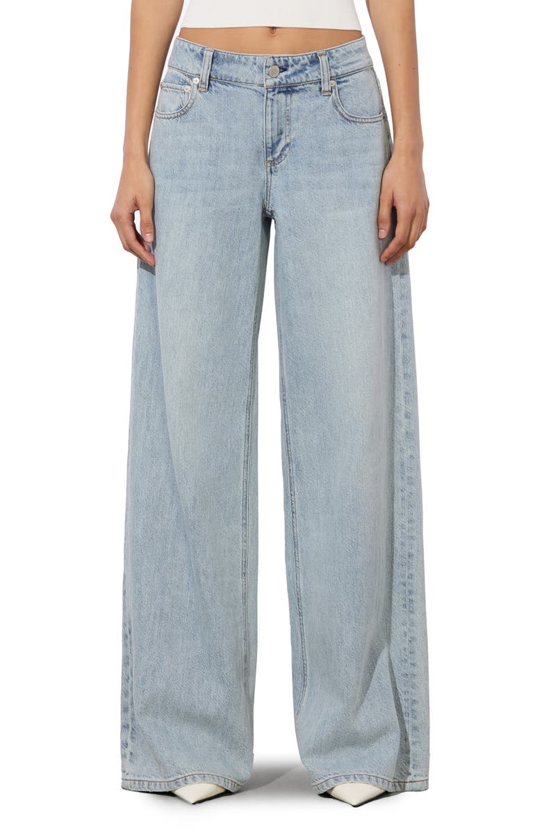Alice + Olivia Trish Low Rise Baggy Jeans, Main, color, Rockstar Blue