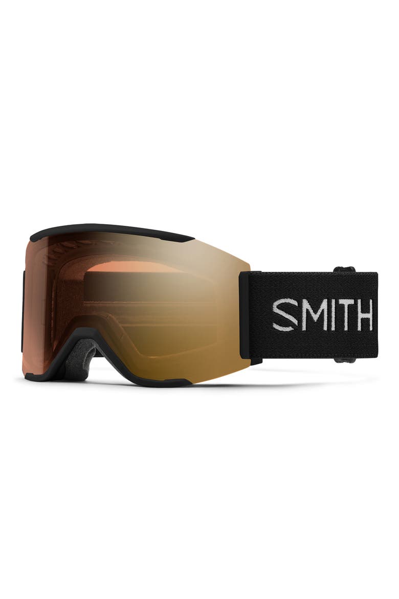 Squad Mag Medium Fit ChromaPop™ Low Bridge Snow Goggles, Main, color, BLACK / PRO PHOTOCHROMIC GOLD