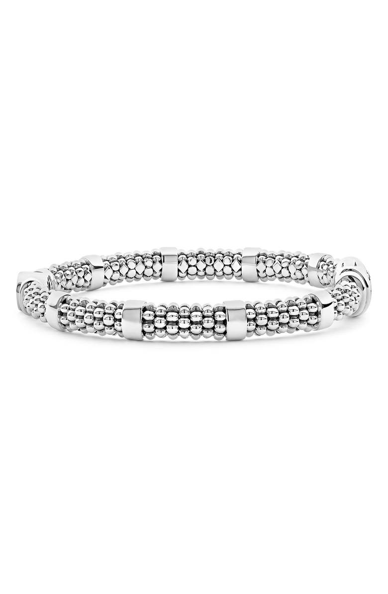 LAGOS Enso Caviar Beaded Rope Bracelet, Alternate, color, Silver/Diamond