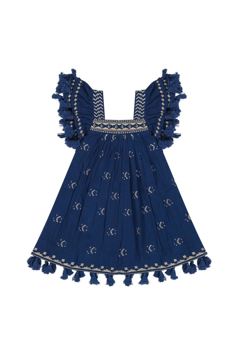 Serena Tassel Dress, Main, color, Blue