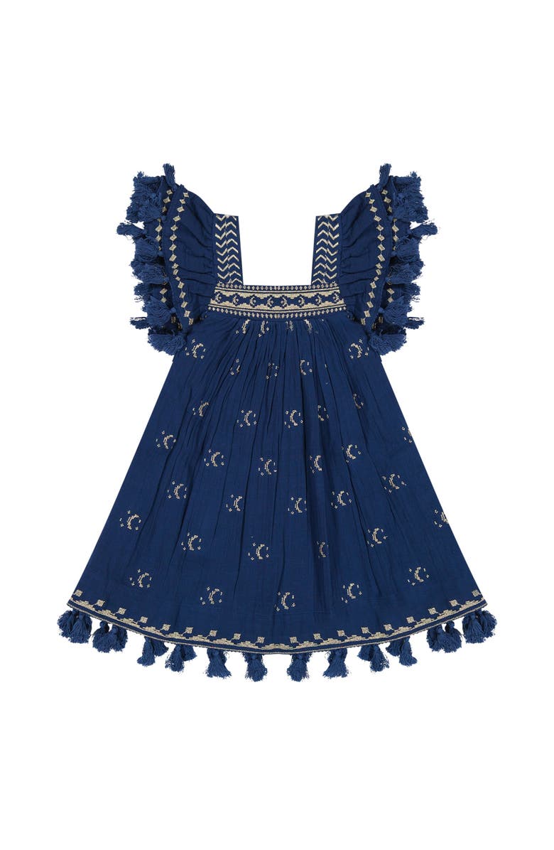 Mer St. Barth Serena Tassel Dress, Main, color, Blue